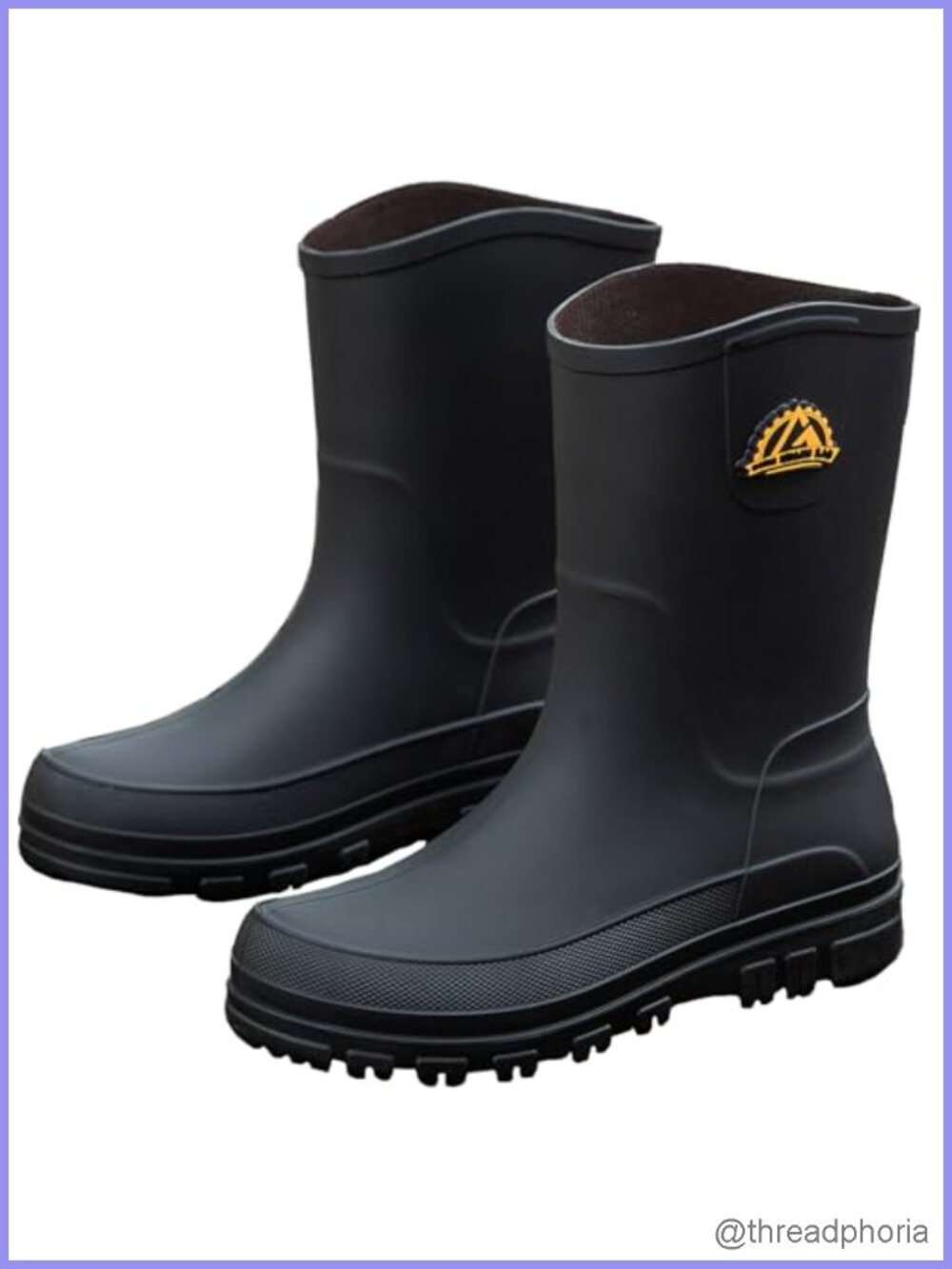 Waterproof Rain Boots Mid Calf Slip Resistant Lightweight PVC Outdoor Fishing